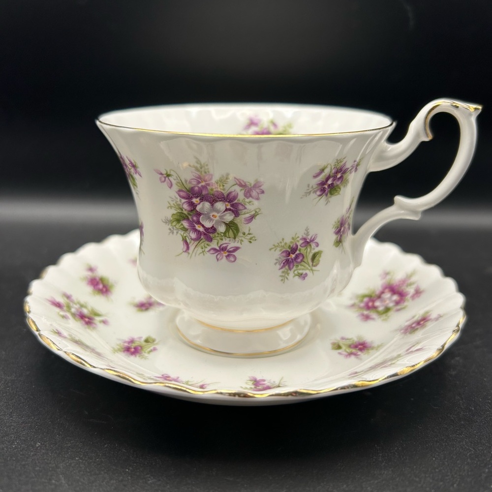 Royal Albert Sweet Violets Floral Teacup and Saucer